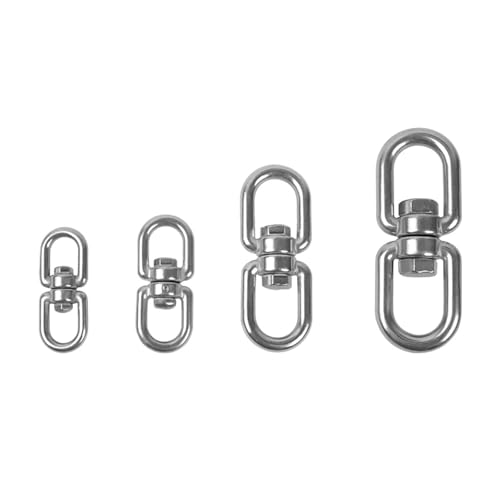 M3-M28 304 Edelstahl Doppelseitiger Wirbelösenhaken Ringverbinder 8-förmiger Schäkel Rotierende Marinekettenschnalle Takelage(2Pcs,M5) von OZXZH