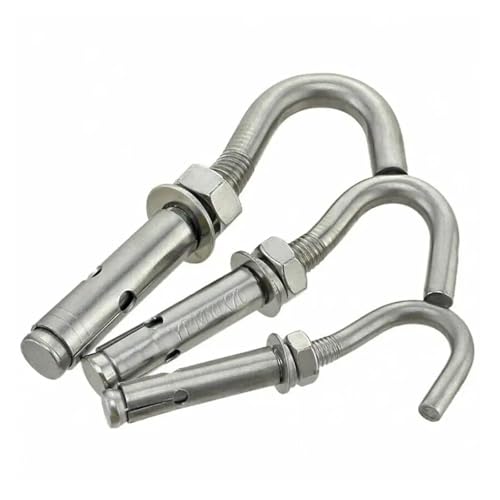 M6 M8 Dehnschrauben Haken 316 Edelstahl Ösenschraube Offener Ankerhaken for Aufhängen Von Korbdeckenventilatoren(2pcs,M6) von OZXZH