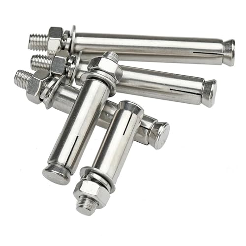 M6 M8 M10 M12 Größe Expansion Bolzen Verlängern Pull Männlichen Schrauben Mit Mutter Dichtung Set Nagel Stange Maschine Befestigungen 304 Edelstahl(90mm,M6 (10 PCS)) von OZXZH