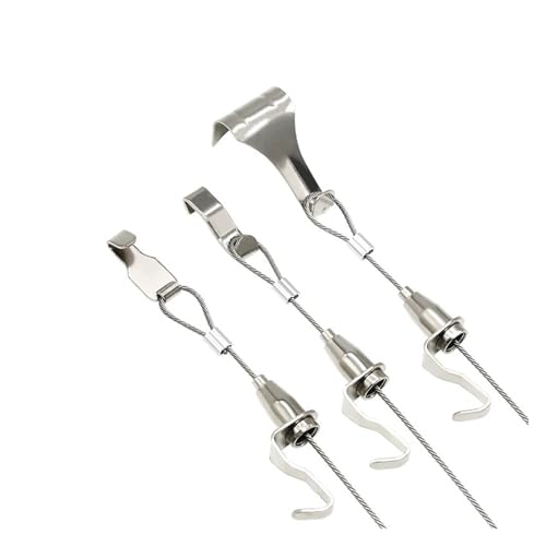 OZXZH 1,5 Meter verstellbarer Kabelhaken aus Stahldrahtseil, for Aufhängen von Pflanzenvorhängen, Beleuchtung und Malergeräten(Small s hook,0.5 Meter) von OZXZH