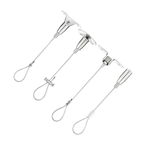 OZXZH 4 Stück 1,5 mm automatisches Aufhänge-Code-Set aus Edelstahldrahtseil mit Schließfach, Sicherheitslast 30 kg, einstellbar 0,5–3 Meter(NO.4,0.5 METERSX4PCS_C) von OZXZH