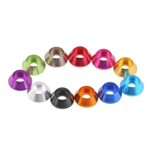 OZXZH Aluminium Kegel Kappe Washer M2 M 2,5 M3 M4 M5 M6 M8 Corlorful Aluminium Legierung Hex Kappe Kopf Dichtung Washer for RC Teile 5-10 Teile/los(Gray,10PCS_M2) von OZXZH
