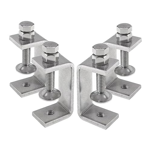 Robuste Klemmen aus Edelstahl 304, kleines Metall mit Schrauben, breite Backe offen (3 Stück) von OZXZH