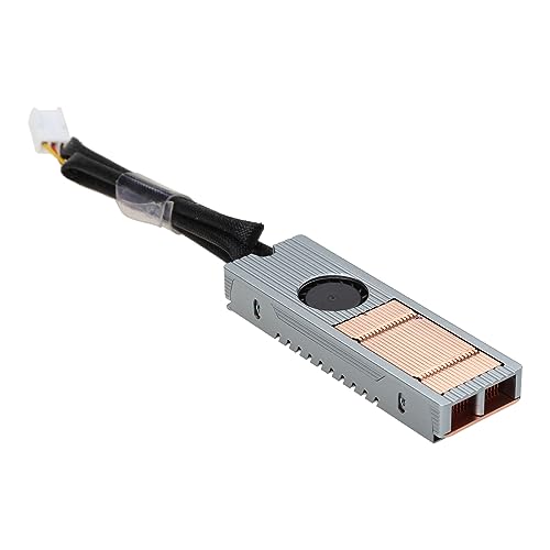 Oadnijuie M.2-Kühlkörper Aluminium + Lüfter 10.000 U/min Doppelseitiger NVME Festplattenkühlkörper von Oadnijuie
