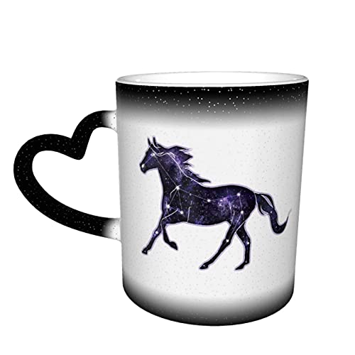 Oaieltj Lustige wärmewechselnde Tassen, Pferd, Pegasus-Sternbild, personalisierbar, wärmeempfindlich, Farbwechsel-Tasse, Milchteetasse, magische Kaffeetassen von Oaieltj