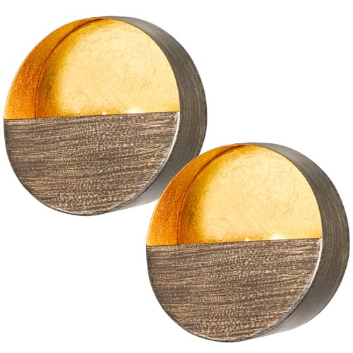 2er-Set Kerzenständer Hängend Kerzenhalter Wand Deko Schwarz Gold Metall Wanddeko für Wanddeko,Wand Metall Teelichthalter Kreative Deko, Haus Wohnzimmer Esszimmer Korridor von Oairse