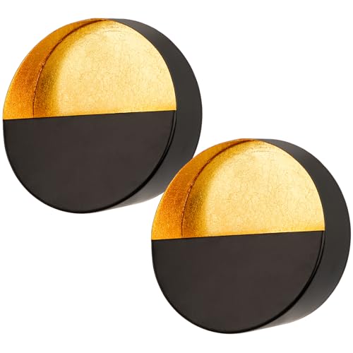 2er-Set Kerzenständer Hängend Kerzenhalter Wand Deko Schwarz Gold Metall Wanddeko für Wanddeko,Wand Metall Teelichthalter Kreative Deko, Haus Wohnzimmer Esszimmer Korridor von Oairse
