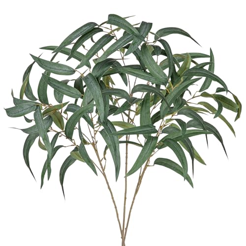 3er-Set 86 cm Eukalyptus Künstlich Pflanzen Zweige Künstliche Eukalyptus Zweig, Künstliche Pflanzen für Hochzeit, Garten, Haus, Büro, Blumenarrangements, Tischdekoration, Innen- und Außenbereich von Oairse