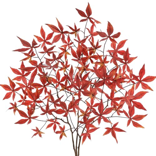 3er-Set Herbstzweige Künstliche Ahornblätter, Herbstblätter Dekoration Herbstlaub für Thanksgiving Heimdekoration Hausgarten Hochzeit Kamin Party, Erntedankfest, Kamindekoration Herbstdeko tisch von Oairse