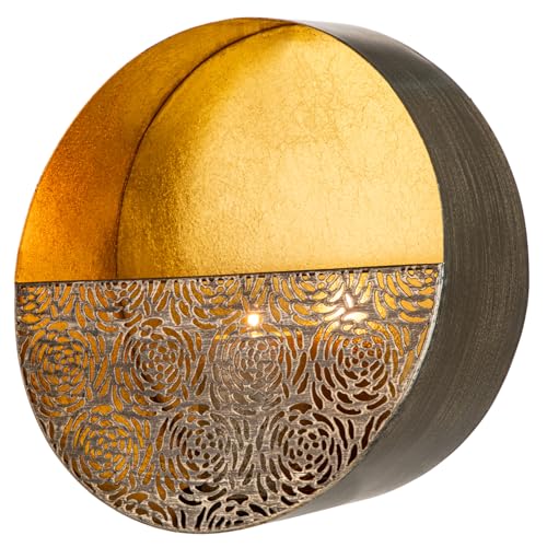 Kerzenständer Hängend Kerzenhalter Wand Deko Schwarz Gold Metall Wanddeko für Wanddeko,Wand Metall Teelichthalter Kreative Deko, Haus Wohnzimmer Esszimmer Korridor von Oairse