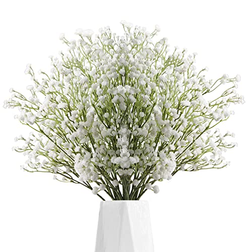 Oairse Künstliche Baby-Atem-Schleierkraut-Blumensträuße 10 Stück, Künstliches Schleierkraut Kunstblumen Gypsophila für Hochzeit Party, Party, DIY, Blumenarrangement, Heimdekoration von Oairse