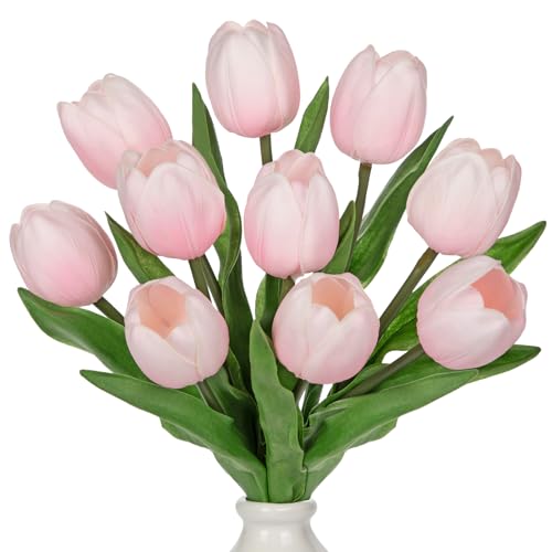 Oairse 10er-Set Kunstblumen Real Touch Latex Künstliche Tulpen Gefühl Künstliche Blumen Tulpen Tischarrangements, Geschenk für Hochzeitszimmer Home, Party, Hochzeit, Geburtstag, Garten, Rosa Oairse 10er-Set Kunstblumen Real Touch Latex Künstliche Tulpen Gefühl Künstliche Blumen Tulpen Tischarrangements, Geschenk für Hochzeitszimmer Home, Party, Hochzeit, Geburtstag, Garten, Rosa von Oairse