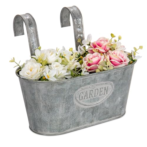 Oairse 2er Set Hängende Blumentöpfe mit abnehmbaren Metallhaken, 27,5cm Blumentöpfe aus verzinktem Stahl perfekt für Moderne Dekoration und Pflanztöpfe, für Pflanzen im Freien, Balkon, Garten Oairse 2er Set Hängende Blumentöpfe mit abnehmbaren Metallhaken, 27,5cm Blumentöpfe aus verzinktem Stahl perfekt für Moderne Dekoration und Pflanztöpfe, für Pflanzen im Freien, Balkon, Garten von Oairse