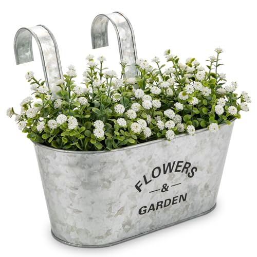 Oairse 2er Set Hängende Blumentöpfe mit abnehmbaren Metallhaken, 27,5cm Blumentöpfe aus verzinktem Stahl perfekt für Moderne Dekoration und Pflanztöpfe, für Pflanzen im Freien, Balkon, Garten Oairse 2er Set Hängende Blumentöpfe mit abnehmbaren Metallhaken, 27,5cm Blumentöpfe aus verzinktem Stahl perfekt für Moderne Dekoration und Pflanztöpfe, für Pflanzen im Freien, Balkon, Garten von Oairse