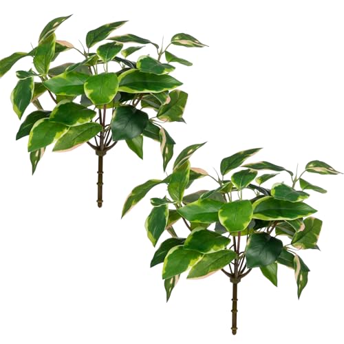 Oairse 2er-Set Kunstpflanze Kunstzweig Kunstpflanzen Faux Greenery Zweige Künstliche Pflanzen wie Echt für Vasenfüller Zuhause Hochzeit Büro Dekor Küchendeko, Tischdeko, Hochzeit von Oairse