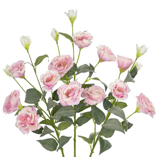 Oairse 3er-Set Kunstblumen Platycodon-Blume Kunstblumen Wie Echt Frühling Dekoblume für Hochzeitszimmer Home Decor Wohnzimmer Büro Hochzeitsstrauß Party Blumengesteck, Rosa von Oairse
