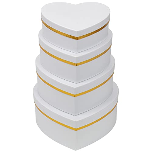 Oairse 4er-Set Geschenkbox Herzform Aufbewahrungsbox mit Deckel Geschenkschachtel Karton Blumenbox Ordnungsboxen Geschenkbox Karton Schmuckschachtel Geschenkbox Geburtstag muttertagsgeschenk von Oairse