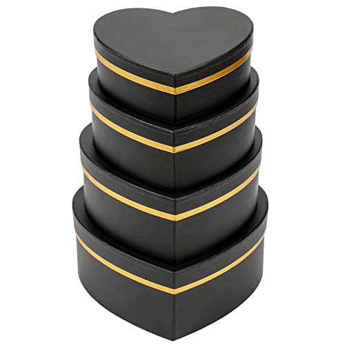 Oairse 4er-Set Geschenkbox Herzform Aufbewahrungsbox mit Deckel Geschenkschachtel Karton Blumenbox Ordnungsboxen Geschenkbox Karton Schmuckschachtel Geschenkbox Geburtstag muttertagsgeschenk von Oairse