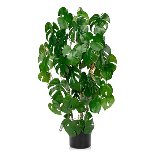 Oairse 76cm Kunstpflanze Monstera Groß, Kunstpflanze Groß im Topf, Deko kunstpflanze für Wohnzimmer Schlafzimmer Büro Deco, Indoor Outdoor Garten Moderne Dekoration von Oairse