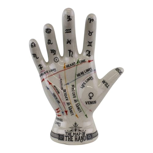 Oak Tree Eichenbaum Temerity Jones Porzellan Crackle Phrenology Palmistry Hand Map of The Hand von Oak Tree
