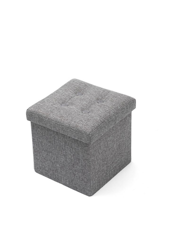 Oak&Tea Sitzhocker Sitzhocker mit Stauraum, Aufbewahrungsbox mit Deckel,30cm, grau, 30 x 30 x 30 cm, mit Stauraum von Oak&Tea