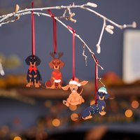 Dackel Weihnachtsdekorationen - 4Er Set Festliche Ornamente Für Baum Hundeliebhaber Geschenk Andenken Dackel Weihnachtsdekorationen - 4Er Set Festliche Ornamente Für Baum Hundeliebhaber Geschenk Andenken von OakdeneDesigns