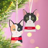 Personalisierte Katze Hängende Weihnachtsdekoration von OakdeneDesigns