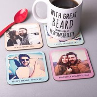 Set Von Vier Personalisierten Foto-Untersetzer von OakdeneDesigns