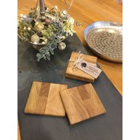 Untersetzer Glasuntersetzer Aus Eiche Hirnholz Handgefertigt von OakfieldsWoodworking