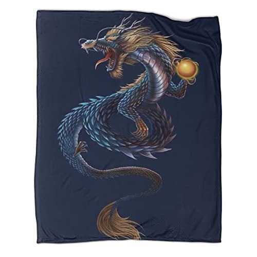 Dragon Thick Blanket Soft Warm Cosy Flannel Fleece Sofa Blanket Lid Blanket 3D Flying Dragon Children and Adults Gift 60x80inch(150x200cm) von OakiTa