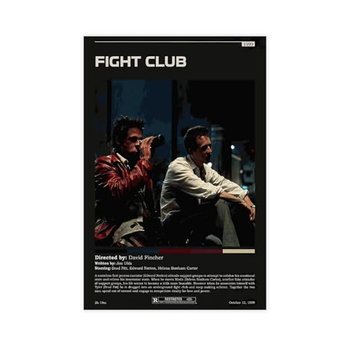 Fight Club Filmposter auf Leinwand, Schlafzimmer, Dekoration, Sport, Landschaft, Büro, Raumdekoration, Geschenk, ungerahmt, 50 x 75 cm von OakiTa