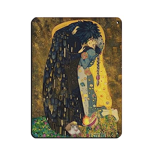 Howl's Moving Castle As An Hommage to Gustav Klimts "The Kiss" Poster Retro Poster Metall Blechschild Chic Art Retro Eisen Malerei Bar Menschen Höhle Cafe Familie Garage Poster Wanddekoration 30 x 40 von OakiTa