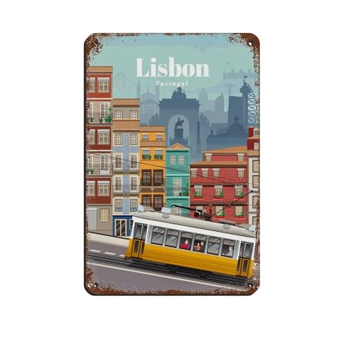 Lissabon Portugal Vintage Poster Retro Reise Poster Retro Poster Metall Blechschild Chic Kunst Retro Eisen Malerei Bar Menschen Höhle Cafe Familie Garage Poster Wanddekoration 20 x 30 cm Lissabon Portugal Vintage Poster Retro Reise Poster Retro Poster Metall Blechschild Chic Kunst Retro Eisen Malerei Bar Menschen Höhle Cafe Familie Garage Poster Wanddekoration 20 x 30 cm von OakiTa