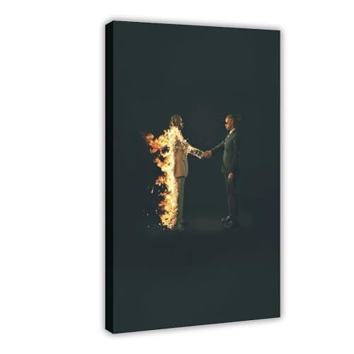 Metro Boomin Poster Heroes & Villains Album Cover Poster (1) Leinwand Poster Schlafzimmer Dekor Sport Landschaft Büro Zimmer Dekor Geschenk Rahmen Stil 20 x 30 cm von OakiTa