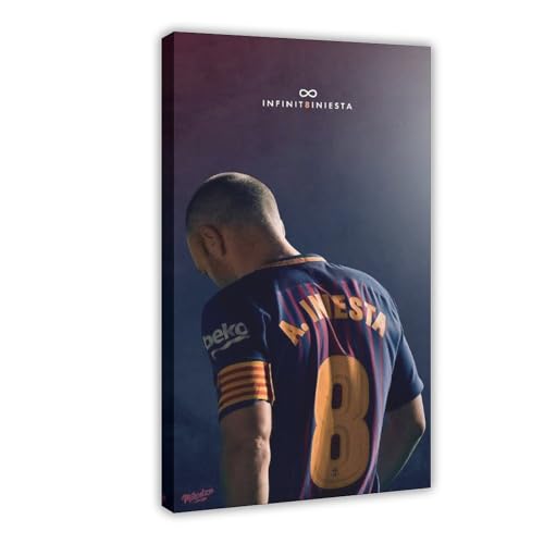 OakiTa Andres Iniesta Poster, Fußballstern-Poster, 2 Leinwand-Poster, Wandkunst, Dekordruck, Bild, Gemälde für Wohnzimmer, Schlafzimmer, Dekoration, Rahmen-Stil, 30 x 45 cm von OakiTa