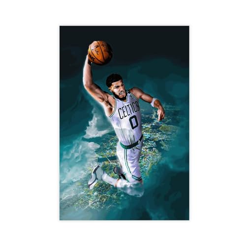 OakiTa Basketball Rookie Jayson Tatum Sportposter Leinwand Poster Wandkunst Dekor Druck Bild Gemälde für Wohnzimmer Schlafzimmer Dekoration ungerahmt 60 x 90 cm von OakiTa