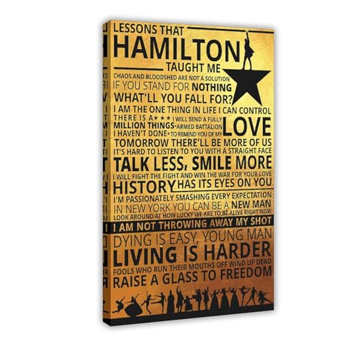 OakiTa Coobal Hamilton American Musical Broadway Artworks Poster Leinwand Poster Wandkunst Dekor Druck Bild Gemälde für Wohnzimmer Schlafzimmer Dekoration Rahmenstil 30 x 45 cm von OakiTa