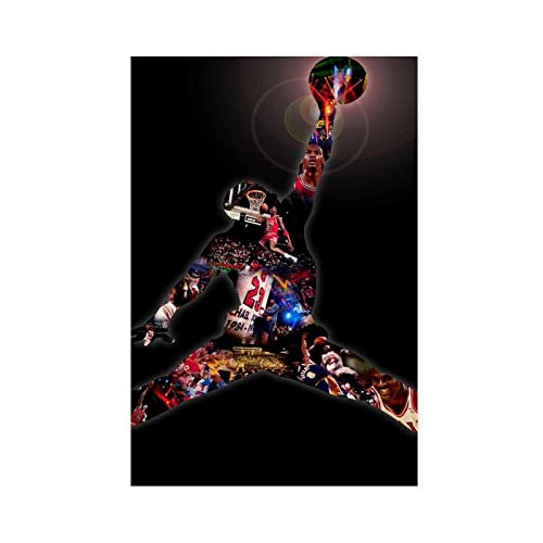 OakiTa Michael Jordan Basketballspieler-Poster (20) Leinwand-Poster, Wandkunst, Dekordruck, Bild, Gemälde für Wohnzimmer, Schlafzimmer, Dekoration, ungerahmt, 20 x 30 cm von OakiTa