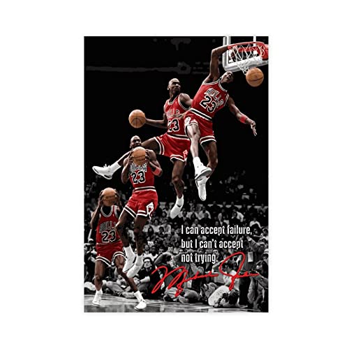 OakiTa Michael Jordan Basketballspieler-Poster (4) Leinwand-Poster, Wandkunst, Dekordruck, Bild, Gemälde für Wohnzimmer, Schlafzimmer, Dekoration, ungerahmt, 30 x 45 cm von OakiTa