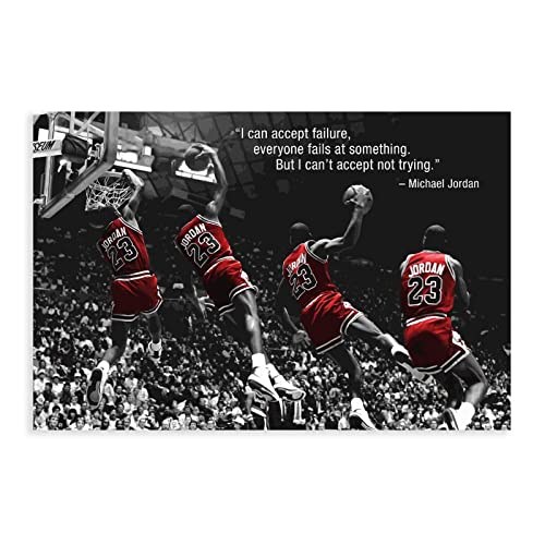 OakiTa Poster auf Leinwand, Motiv: Michael Jordan Zitate, Wandkunst, Dekor, Bild, Gemälde für Wohnzimmer, Schlafzimmer, Dekoration, ungerahmt, 30 x 45 cm von OakiTa