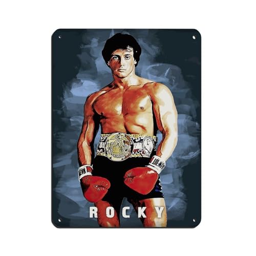 OakiTa Rocky Balboa Vintage Boxing Poster Blechschild Vintage Metall Pub Club Cafe Bar Home Wandkunst Dekoration Poster Retro 30 x 40 cm von OakiTa