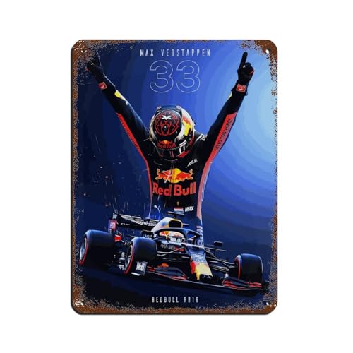 OakiTa World Formula 1 Driver Max Verstappen Poster 12 Blechschild Vintage Metall Pub Club Cafe Bar Home Wandkunst Dekoration Poster Retro 30 x 40 cm von OakiTa