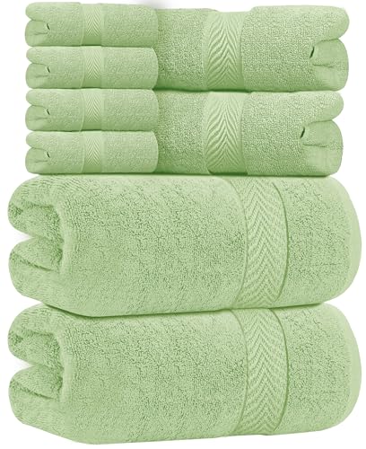 Oakias 8-teiliges Handtuch-Set Mintgrün 600 GSM - 2 Badetücher, 2 Handtücher & 4 Waschlappen Qualität - sehr saugfähig von Oakias