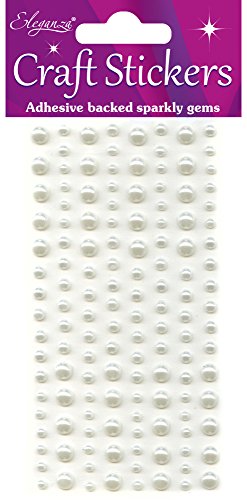 Oaktree Crafts 136-piece Eleganza Perlen, synthetische Material, elfenbeinfarben Nr. 61, 16,5 x 7,6 x 0,4 cm von Eleganza