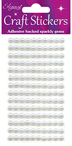 Oaktree Crafts 140 – TLG. Eleganza Perlen, synthetischen Material, Weiß Nr. 01, 16,5 x 7,6 x 0,4 cm von Eleganza