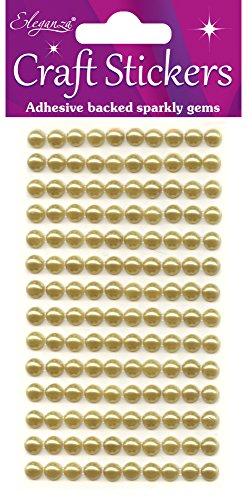 Oaktree Crafts Eleganza 4 mm x 240 Perlen Nr. 35, Kunststoff, Gold, 16,5 x 7,6 x 0,3 cm von Eleganza