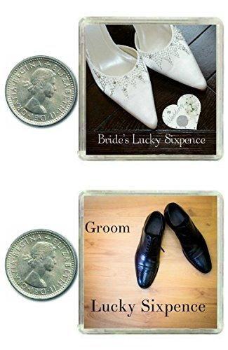 Oaktree Gifts Glücksmünzen-Set, bestehend aus 2 x 6 Pennystücken für Braut und Bräutigam von Oaktree Gifts