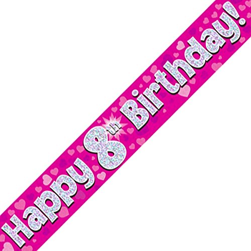 Oaktree Ltd Happy 8th Birthday-Banner, Folie, Rose, 270 x 12 x 0.1 cm von Oaktree Ltd