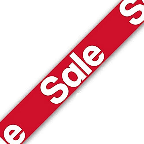 Folien-Banner mit englischem Aufdruck „Sale“, rot, 2,7 m, Aufschrift wiederholt sich 3 mal von OakTree