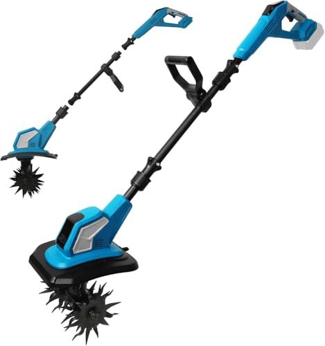 Akku-Bodenhacke für Makita 18V Batterie, Mini Motorhacke 600W Gartenfräse akku, 40 mm Bodenbearbeitungstiefe, 360RPM, Bodenhacke Elektrische Pinne für Garten und Hof von Oamger